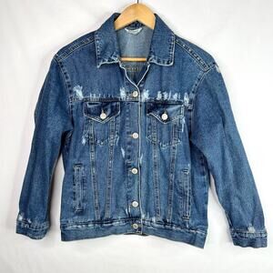 Blu[Edit] Distressed Denim Jacket Small